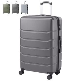 Hard Shell Carry On Suitcase, ABS Spinner Wheel Luggage, Lightweight And Expandable Rolling Travel Bag (Option: Dark gray 20in)